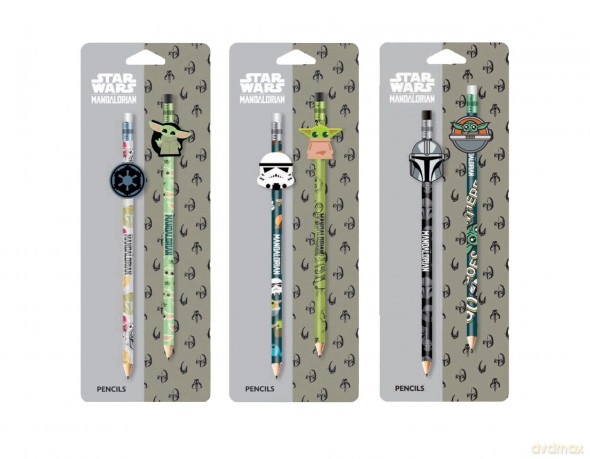 Ołówki z gumową nakładką Disney fashion Mandalorian 2 szt. mix