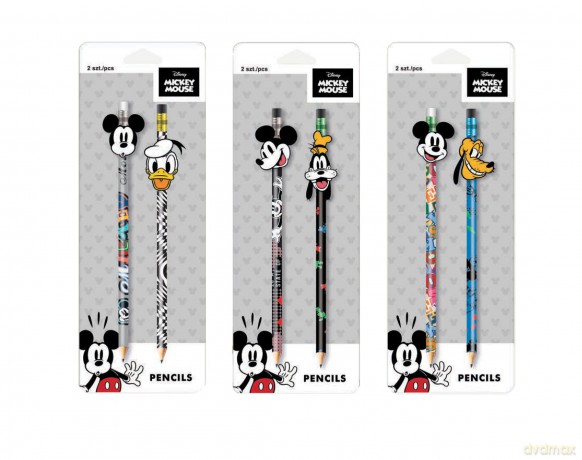 Ołówki z gumową nakładką Disney fashion Mickey Mouse 2 szt. mix