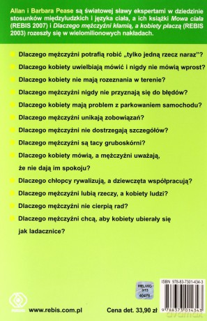 Dlaczego Mężczyźni Nie Słuchają A Kobiety Nie Śmieja Czytać Map - Allan I Barbara Pease [KSIĄŻKA]