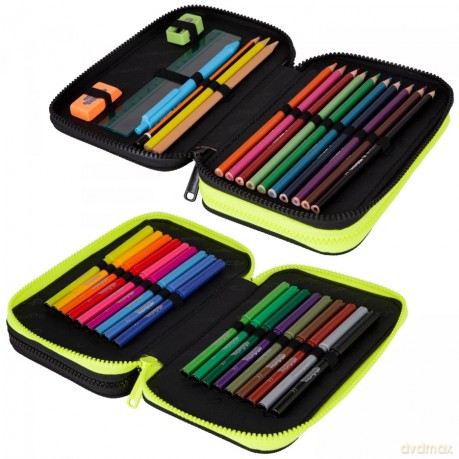 Piórnik 2-komorowy z wyposażeniem Coolpack jumper 3 gradient lemon