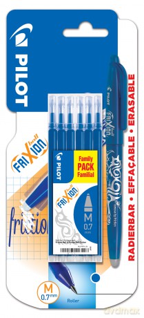 Pióro kulkowe Frixion Clicker niebieskie + wkłady 6 sztuk blister