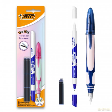 Pióro wieczne + Wkłady+ Wymazywacz niebieski BIC Easy Clic Standard FP blister 1+6+1szt mix