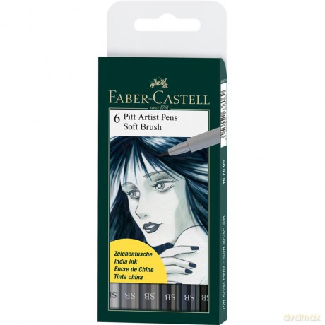 Pisaki Faber-Castell Pitt Artist Pen Soft Brush 6 kolorów