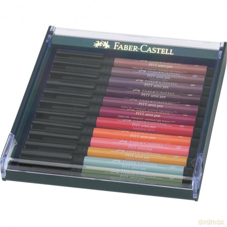 Pisaki Pitt Artist Pen Brush Faber-Castell 12 kolorów Earth