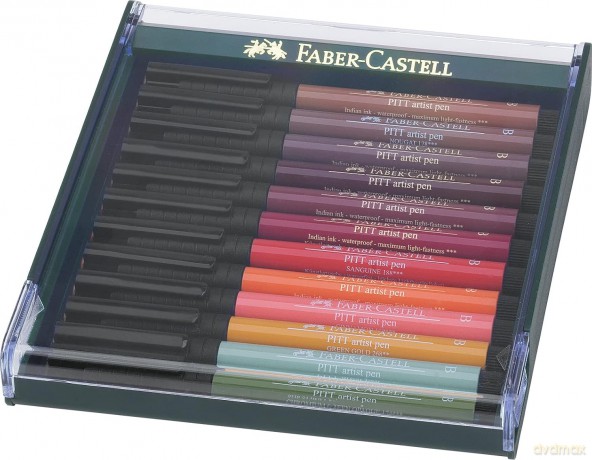Pisaki Pitt Artist Pen Brush Faber-Castell 12 kolorów Earth