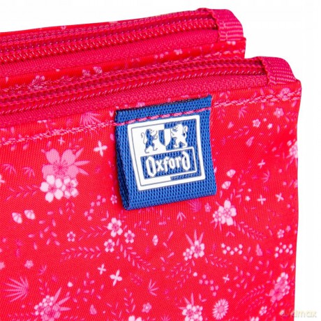 Saszetka Podwójna Oxford Floral Ciemnoróżowy