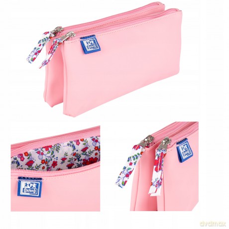 Saszetka Podwójna Oxford Floral Pastel Jasnoróżowy