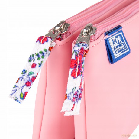 Saszetka Podwójna Oxford Floral Pastel Jasnoróżowy