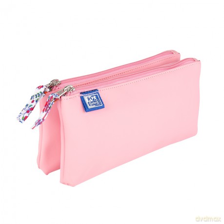 Saszetka Podwójna Oxford Floral Pastel Jasnoróżowy