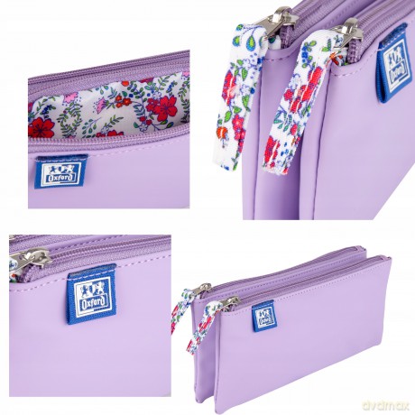 Saszetka Podwójna Oxford Floral Pastel Liliowy