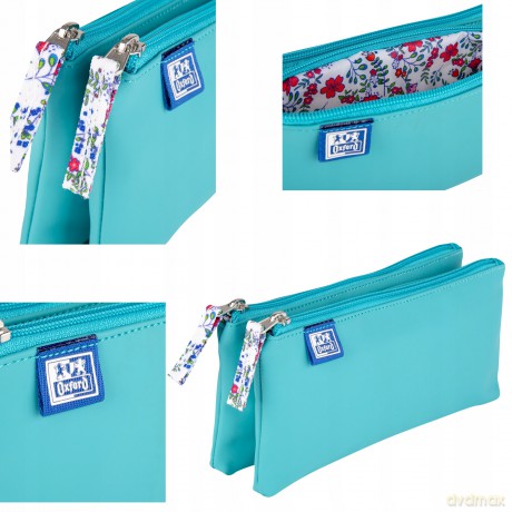 Saszetka Podwójna Oxford Floral Pastel Turkus
