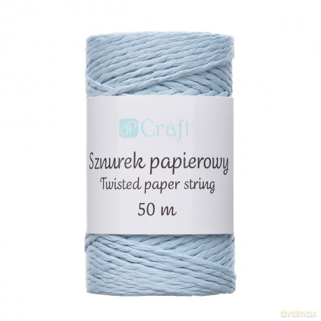 Sznurek papierowy skręcany niebieski 50m
