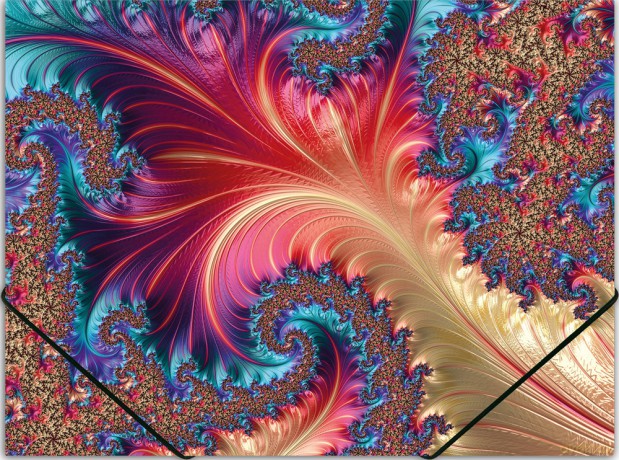 Teczka A4 na gumkę PP z nadrukiem Fractal