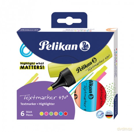 Zakreślacz 490 Pelikan 6 kolorów