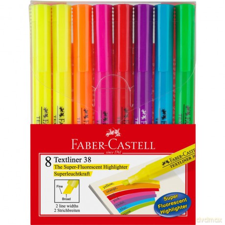 Zakreślacz Faber-Castell 38 8 sztuk