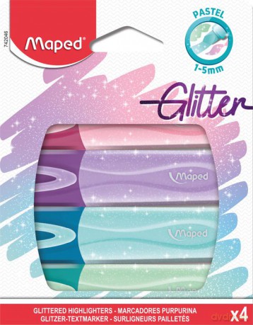 Zakreślacz fluo peps pastel-brokat Maped 4 kolory 742046