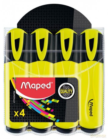 Zakreślacz Maped fluo peps żółty 4 szt.