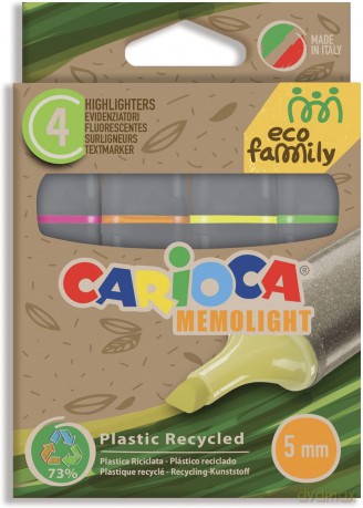 Zakreślacze EcoFamily 4 kolory Carioca 43098