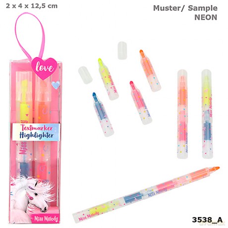 Zestaw czterech zakreślaczy miss melody 3538A