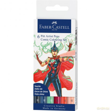 Zestaw do rysowania komiksów Faber-Castell Pit Artist Pen The Famazings Mother 6 sztuk