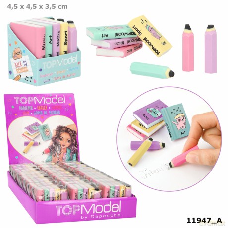 Zestaw mini gumek do ścierania TOP Model 7sztuk mix 11947A