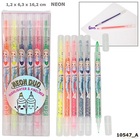 Zestaw neon duo top model cienkopis i zakreślacz 10547a