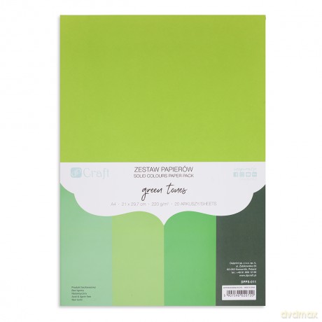 Zestaw papierów A4 Green Tones 220g 20 ark.