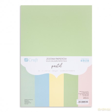 Zestaw papierów A4 Pastel 220g 20 ark.