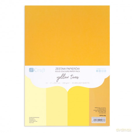 Zestaw papierów A4 Yellow Tones 220g 20 ark.