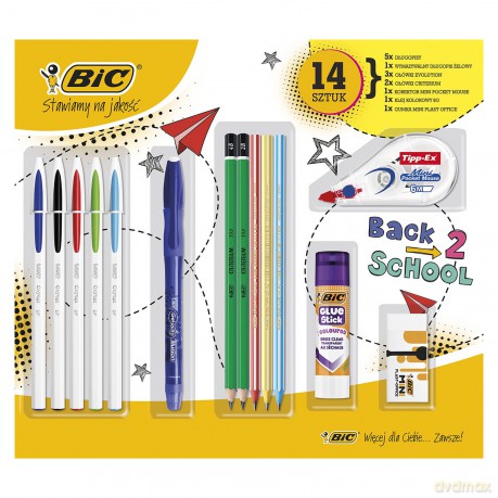 Zestaw piśmienniczy BIC 14 elementów blister