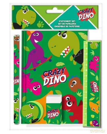 Zestaw piśmienniczy Crazy Dino 5 elementów KL10851