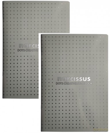Zeszyt A4 48k kropki Narcissus szary 2 sztuki