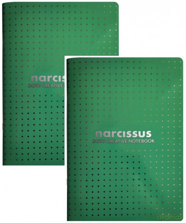 Zeszyt A4 48k kropki Narcissus zielony 2 sztuki