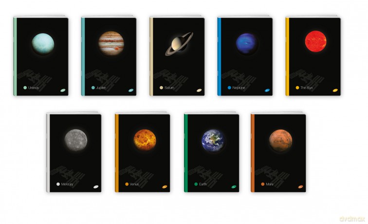 Zeszyt A4 60K kratka PLANETS pakiet 10 sztuk