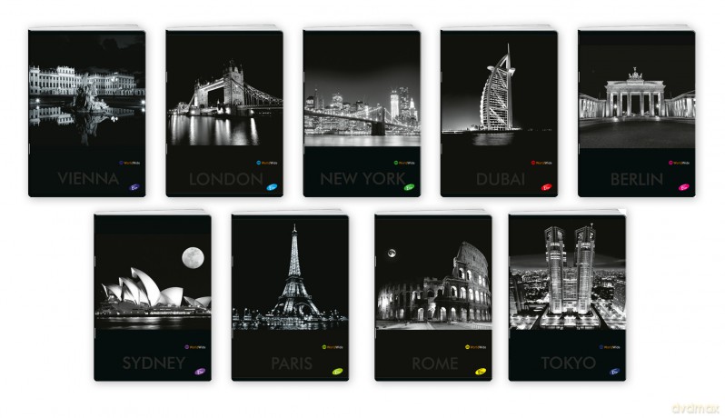 Zeszyt A4 60K linia CITIES BY NIGHT pakiet 10 sztuk