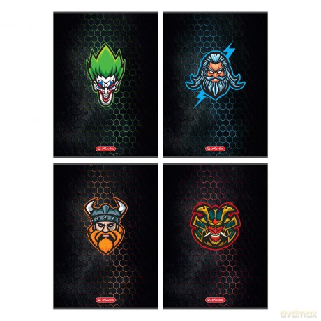 Zeszyt A4 60k linia Herlitz Game Avatars pakiet 5 sztuk
