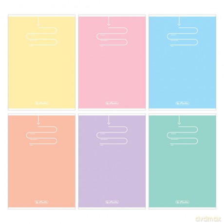 Zeszyt A5 32k kratka Herlitz Pastel Color Blocking pakiet 10 sztuk