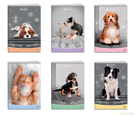 Zeszyt A5 32K kratka SWEET PETS pakiet 20 sztuk