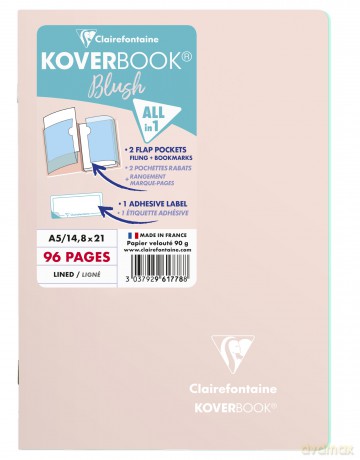 Zeszyt A5 48K linia Koverbook BLUSH PP powder pink 1 sztuka