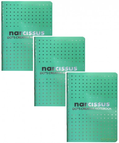 Zeszyt A5 56k kropki Narcissus zielony 3 sztuki