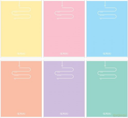 Zeszyt A5 60k linia Herlitz Pastel Color Blocking pakiet 5 sztuk