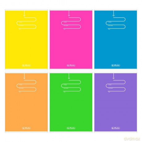 Zeszyt A5 80k kratka Herlitz Color Blocking pakiet 5 sztuk