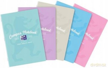 Zeszyt Oxford Campus A4 60k 90g K5x5m Pastel Kratka z Marginesem Pakiet 5 Sztuk