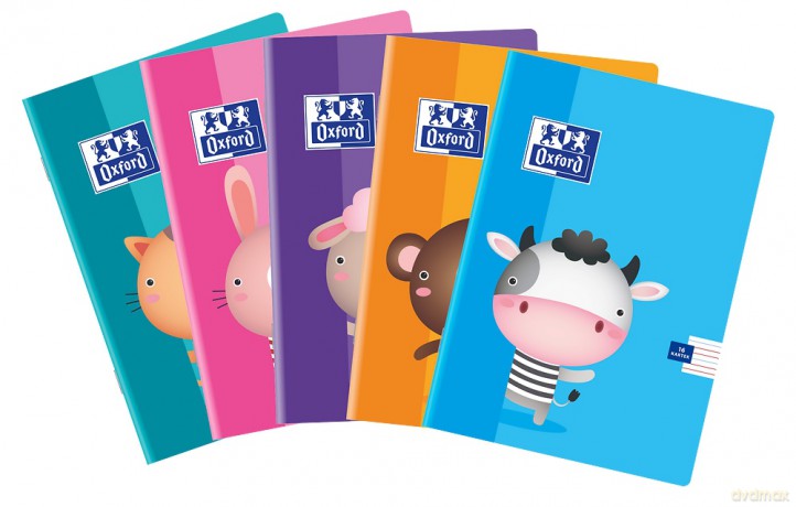 ZESZYT OXFORD KIDS A5 16K LIP KOLOROWA linia podwójna kolorowa PAKIET 10 SZTUK