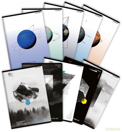 ZESZYT TOP 2000 GEO/PLANET A5 96K 70G L9M MIX linia z marginesem PAKIET 5 SZTUK