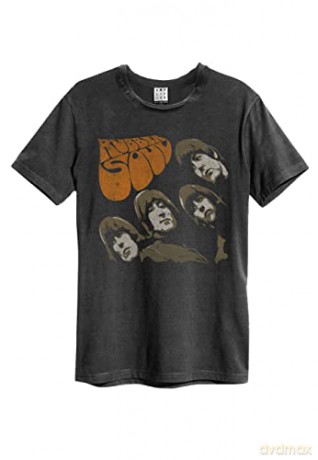 Beatles: Beatles Rubber Soul Amplified Vintage Charcoal Large T Shirt