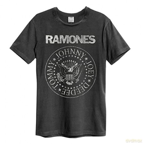 Ramones: Ramones - Classic Seal Small Vintage Charcoal T Shirt