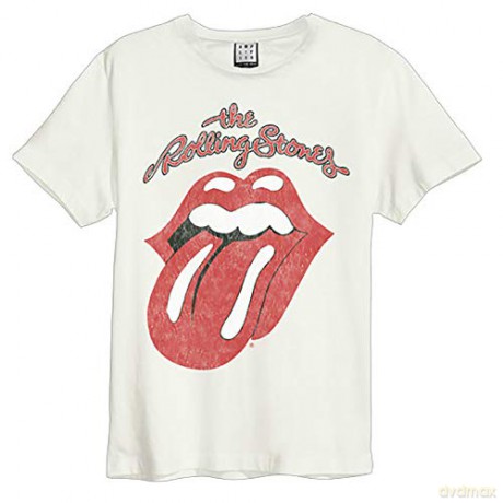 The Rolling Stones: Rolling Stones Vintage Tongue Amplified X Large Vintage White T Shirt