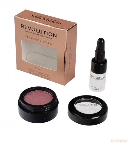 Makeup Revolution Flawless Foils Cień do powiek metaliczny+baza Rival 1op.