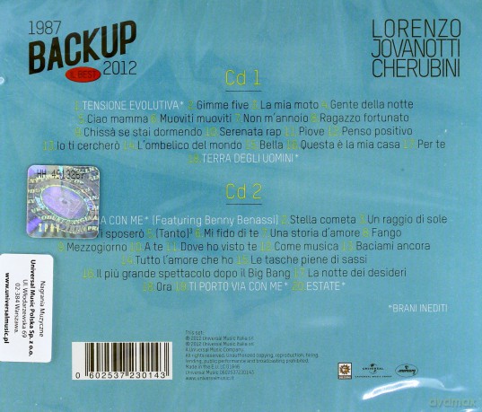 Jovanotti: Backup 1987-2012 Il Best [2CD]